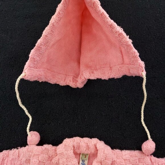 German Vintage Baby Toddler Knit Hat Cap Jacket Outfit Pink 50s Lago Apolda Sz 2 - Picture 10 of 11